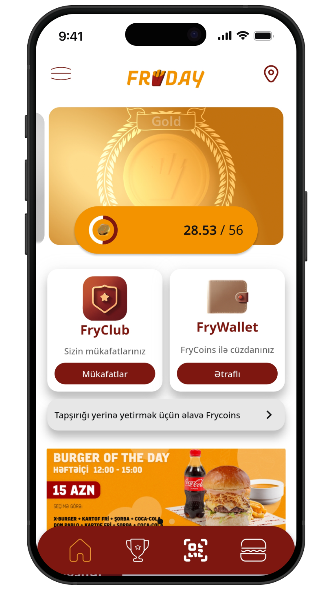 Приложение FRYDAY на телефоне